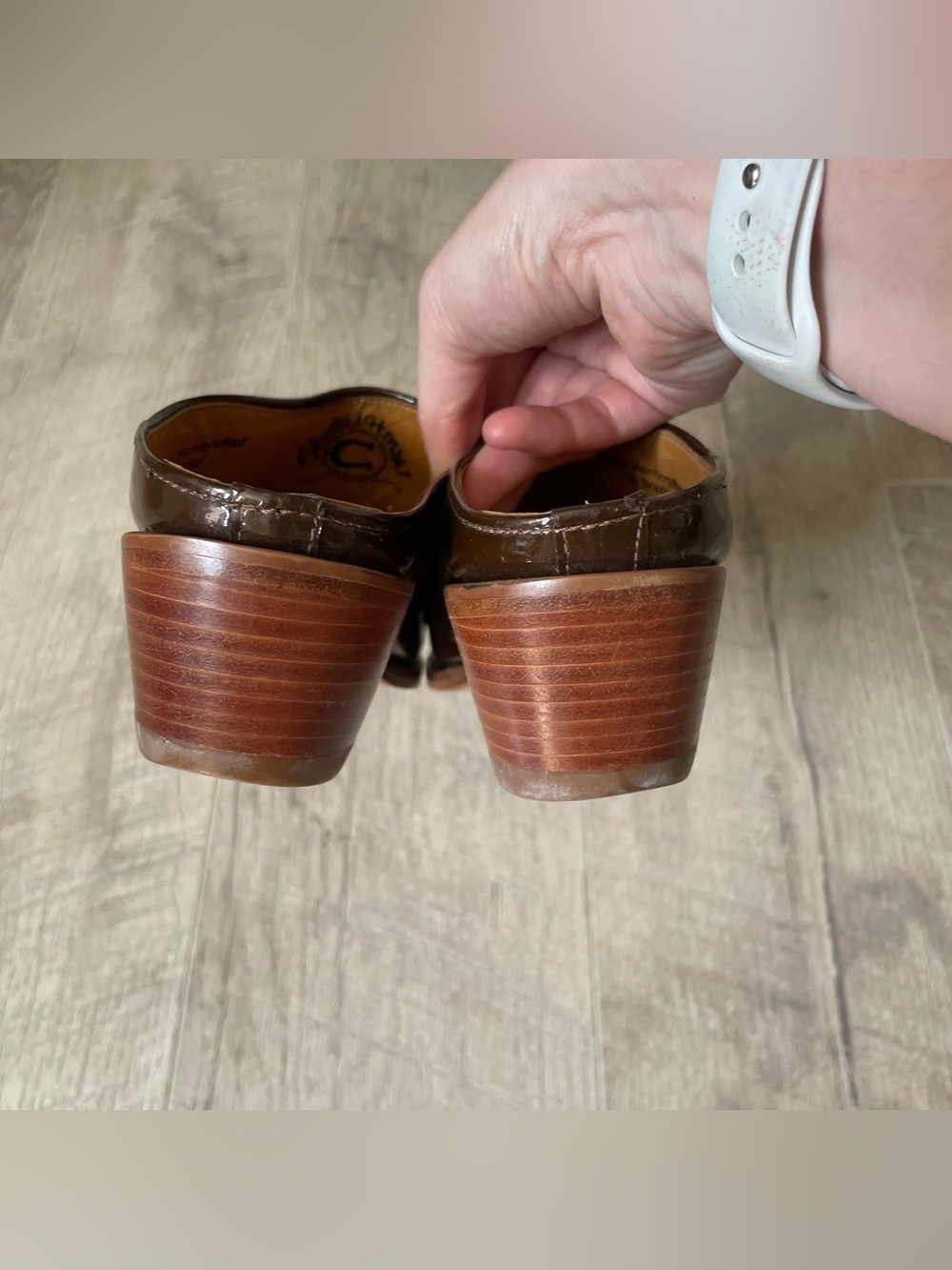 Charlie 1 Horse by Lucchese Cowboy Boot Patent Leather Brown Mules 6.5 - Picture 6 of 7